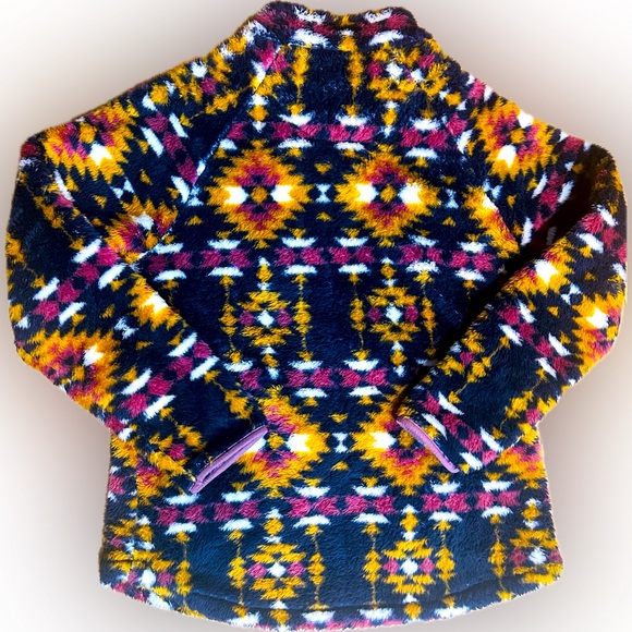 EUC Simply Southern SZM half snap front pullover Aztec print w/quilting/Bust 43” - Picture 4 of 6